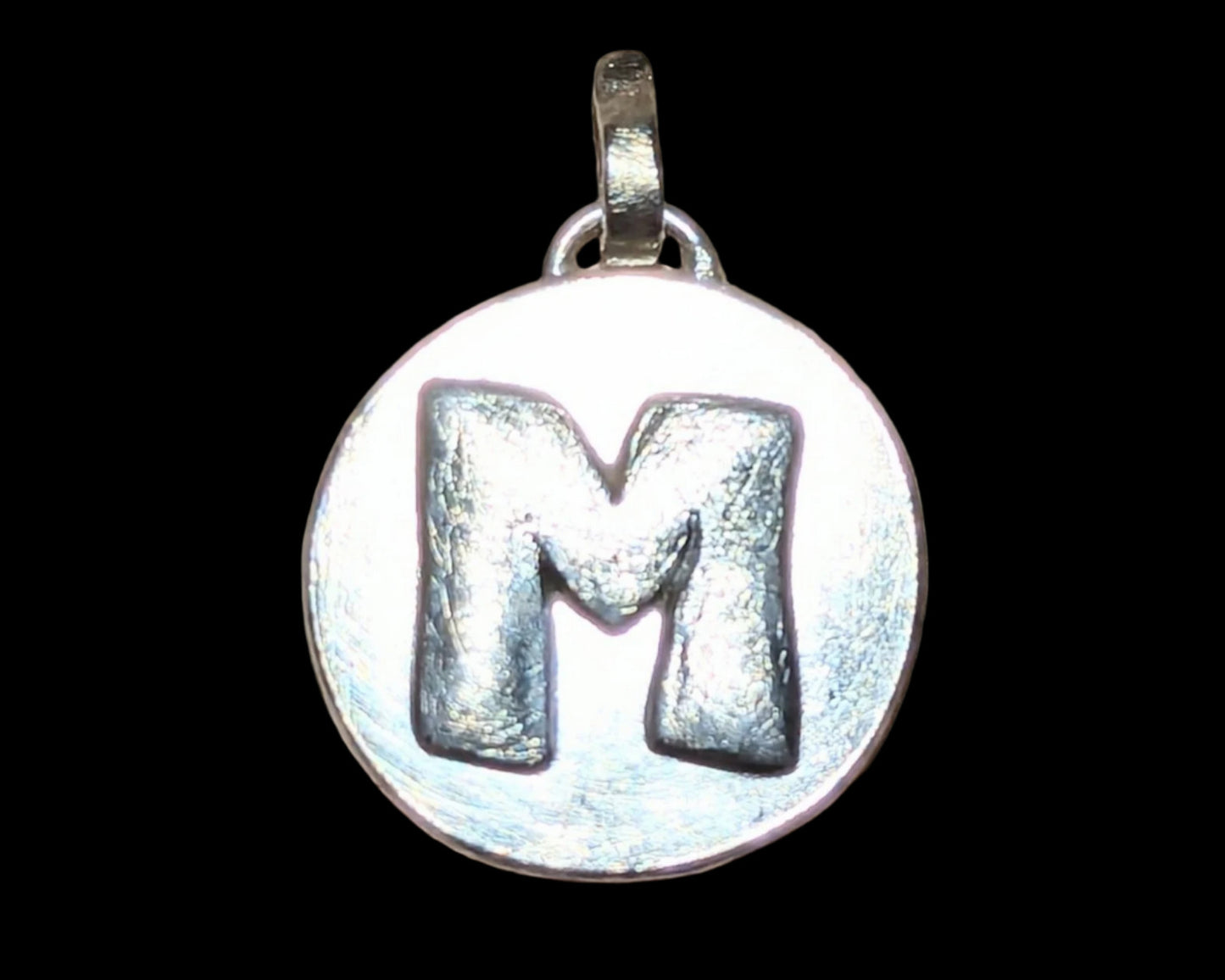 Customizable 'M' sterling silver pendant***
